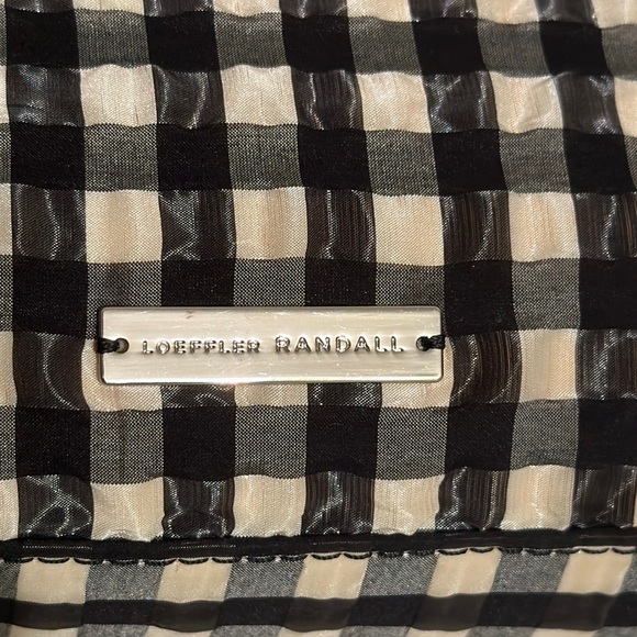 Loeffler Randall Silk Bag Chain Strap Plaid Check Clutch with Bow - Picture 7 of 16
